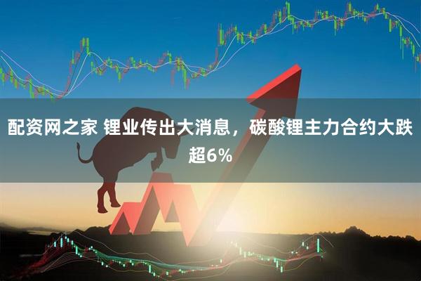 配资网之家 锂业传出大消息,碳酸锂主力合约大跌超6%
